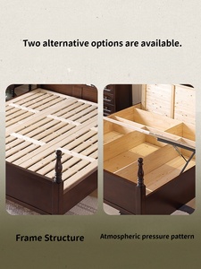 复古风格实木大床卧室主卧家居家具木床 - Product Image 5