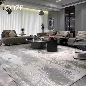 Tapis moderne minimaliste italien de luxe léger pour salon et chambre à coucher, imperméable, résistant aux taches, tapis gris de haute qualité - Product Image 4