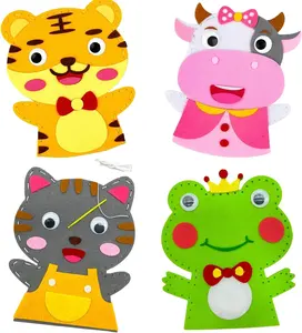 Kinder-Diy Cartoon Handpop Knutselspeelgoed Kleuterschool Niet-Geweven Handwerk Creatieve Handgemaakte Pasta Set Kindercadeaus