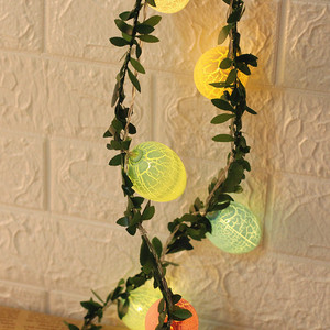 DAMAI Easter LED <b>String</b> <b>Lights</b> Cracked Egg Green Leaf Vine Design Festive Fairy <b>Lights</b> for Easter Holiday Party Home Decor - Product Image 2