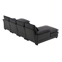 Sofá en Forma de U de Terciopelo Gris Europeo, 6 Plazas, Juego de Sofás Tapizados con Chaise Longue para Sala de Estar u Oficina
