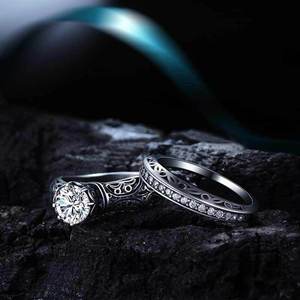 Anello Vintage Barocco con Motivo Traforato per Donne, Tono Argento Anticato, Accessorio per Uso Quotidiano e Feste - Product Image 4