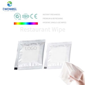 Özel logo ferahlatıcı dokunmamış ıslak mendiller doku ayrı ayrı paketlenmiş restoran el mendili - Product Image 2