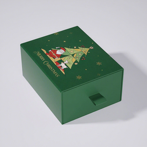 Vente flash - Boîte cadeau de Noël en carton alimentaire avec séparateurs, design personnalisé de Père Noël, pour biscuits au chocolat - Product Image 3