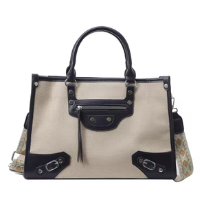 Bolso de Mujer Casual a la Moda, Estilo Retro, Bolso de Mano de Gran Capacidad, Bolso Bandolera de Lona con Cremallera - Product Image 2