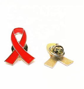 Lencana Emblem Enamel Lunak Custom dengan Cap, Promosi Pita Kesadaran Kanker Payudara Warna Pink Ungu Merah, Bros Pin <span class=keywords><strong>HIV</strong></span> <span class=keywords><strong>AIDS</strong></span> - Product Image 3