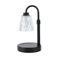 PDGROW Lampe chauffe-cire électrique moderne avec minuterie et variateur d'intensité, abat-jour en verre pour la décoration de la maison (Doré)