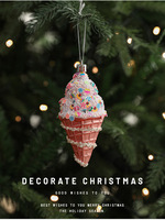 Ensemble d'ornements de Noël en or rose, cœur, cône, pomme de pin, flocons de neige, paillettes, boule décorative à suspendre pour l'arbre, fournitures de fêtes