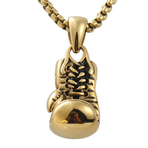 Collier pendentif gant de boxe en acier inoxydable unisexe, style rétro punk, bijoux tendance - Product Image 1