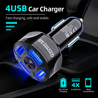 Adaptateur de chargeur de téléphone USB pour voiture avec 4 ports USB QC3.0, charge rapide, allume-cigare de voiture