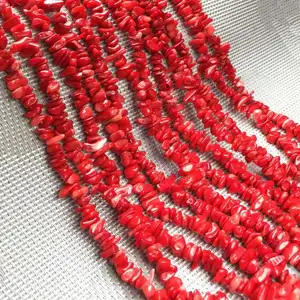 Bijoux en gros, perles de corail rouge naturel pour la fabrication de bricolage