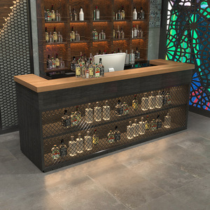 Mostrador de Caja Registradora de Estilo Industrial, Venta Caliente 2023, Mostrador de Exhibición de Hierro Forjado para <span class=keywords><strong>Bar</strong></span>/Parrilla/Restaurante/Recepción - Product Image 2