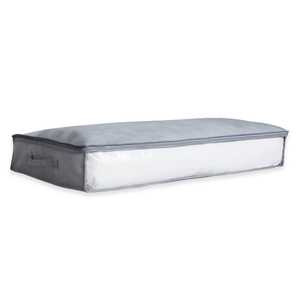 Contenitore portaoggetti sotto il letto grigio 100x45x15 cm, organizer salvaspazio per biancheria da letto, piumino, coperta - Product Image 1