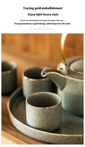 Nuevo juego de té de cerámica de estilo chino al por mayor con tetera y tazas de <span class=keywords><strong>filtro</strong></span>, lujo ligero retro, OEM/ODM personalizable - Product Image 6