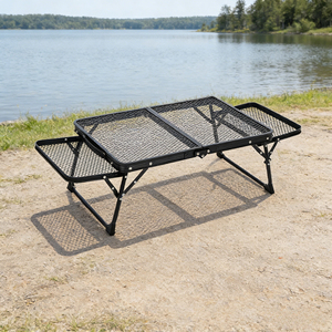 Tavolo Pieghevole in Alluminio per Esterni, Robusto Tavolo a Rete per Ristoranti, Catering ed Eventi - Product Image 1