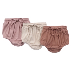 Shorts côtelés en coton pour bébé, doux, avec cordon de serrage, culotte-couche pour filles, avec bandeau - Product Image 4