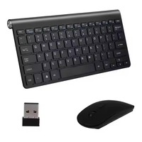 Kit de Mini Ratón y Teclado Inalámbrico Ultrafino 2.4G USB 1200 DPI Resistente al Agua para Gaming en Laptop/Escritorio