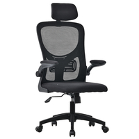 Chaise de bureau de direction moderne à dossier haut Chaise d'ordinateur ergonomique pivotante en maille Réglable en hauteur Chaise inclinable noire