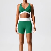 Nouveau Soutien-gorge de sport sans dos, écologique, haute résistance, antichoc, pour yoga et fitness en extérieur, couleur contrastée unie