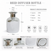 Bouteille diffuseur de parfum en verre bleu 120ml 250ml, récipient diffuseur à bâtonnets, huile essentielle, décoration d'intérieur, vente en gros
