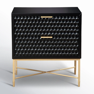 Elegante mesita de noche con 2 cajones, unidad de almacenamiento compacta multicolor, perfecta para dormitorio, sala de estar, interiores modernos, duradera - Product Image 5