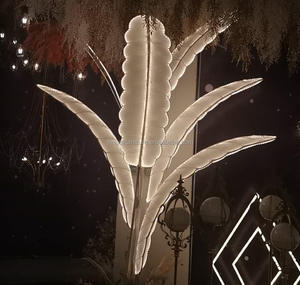 Gran oferta, iluminación de plumas luminosas para el área de la boda, accesorios de boda para T-stage, hoja de plátano, <span class=keywords><strong>camino</strong></span>, adornos decorativos para lámparas - Product Image 4