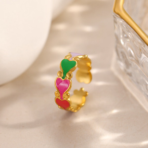 Fashion <b>Rings</b> Stainless Steel Adjustable Flower Design 18k Gold Plated Women's Jewelry Gift - Product Image 3