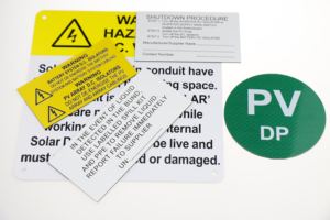 Kits de etiquetas solares LB1 para etiqueta de trafolito de sistema solar con cinta adhesiva ABS grabado impermeable resistente a los rayos UV - Product Image 4