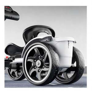 Voiture télécommandée avancée pour bébé avec Bluetooth et musique, grand spoiler, carrosserie jaune, batterie 6V4.5 pour une performance de conduite stable - Product Image 6