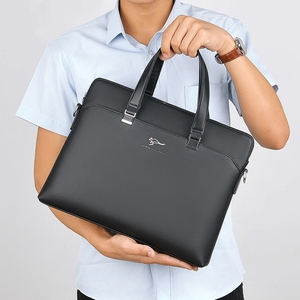 Túi xách nam da PU 2024, đeo chéo một bên vai, cặp đựng laptop công sở, phong cách thời trang, giản dị - Product Image 4