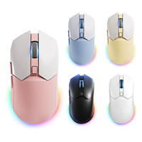 Ratón Óptico para Juegos RGB Personalizado, Ergonómico, Impermeable, Recargable, Inalámbrico, de Tres Modos, para Computadora Portátil