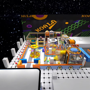 Équipement de terrain de jeu intérieur multi-niveaux - Tours, ponts et toboggans personnalisés - Product Image 1