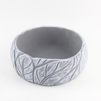 Pot de fleurs moderne fait main en ciment gris écologique pour plantes aquatiques et lotus, idéal pour salon et jardin (à poser au sol)