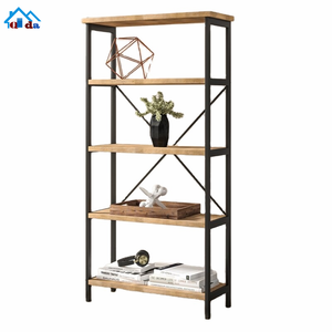 Estantería alta de madera y Metal para libros, mueble de almacenamiento de exhibición, estilo moderno, a la venta - Product Image 2