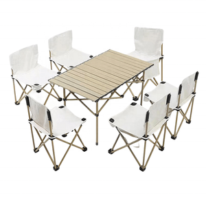 Ensemble de table et chaises pliantes pour le <span class=keywords><strong>camping</strong></span> en plein air, kit pour 4 personnes, bureau pour le <span class=keywords><strong>camping</strong></span>, la plage, le pique-nique, les voyages - Product Image 3