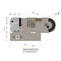 Maison conteneur préfabriquée Apple Cabin à construction rapide, extensible, en kit, type capsule spatiale, villas préfabriquées, alimentée à l'énergie solaire, personnalisable
