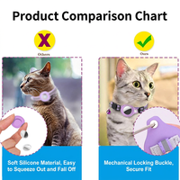 Collier pour chat avec support AirTag, sangle de cou réfléchissante pour animaux de compagnie, en nylon réglable, style détachable pour intérieur et extérieur