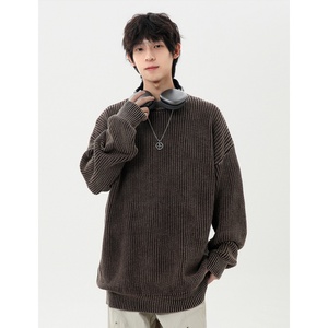 <b>Mens</b> 100% Cotton Anti-Wrinkle Anti-Pilling Thick <b>Pullover</b> Sweater Vintage Classic Style Relaxed Fit Oversized Cozy Warm - Product Image 1