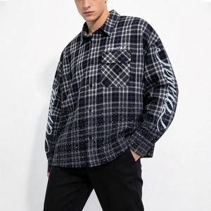 Camisetas de Algodón para Hombre, Fabricante de Camisetas Personalizadas con Serigrafía, Camiseta de Manga Larga Oversize, Camisetas con Pedrería y Lavado Ácido - Product Image 1