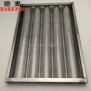 Bake Pro-Bandeja de aluminio antiadherente para hornear, bandeja de metal para <span class=keywords><strong>baguette</strong></span> ondulada de cuatro canales y cinco ranuras, para hornear comercial, para hornear - Product Image 6