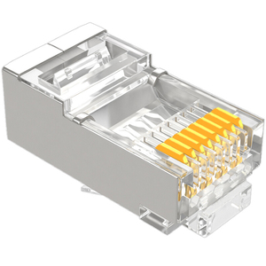 Lot de 100 connecteurs modulaires blindés RJ45 Cat6/Cat5e - Connecteur réseau Ethernet 8P8C plaqué or pour matériel informatique - Product Image 6
