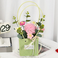 Nouveau tricoté tournesol Rose oeillet fini tricoté sac à main Bouquet saint valentin anniversaire Graduation cadeau