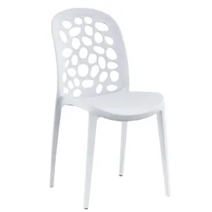 זול מחיר מסעדה מפורסם עיצוב חיצוני לבן PP פלסטיק שרף כיסאות לערום אוכל PP פלסטיק כיסא