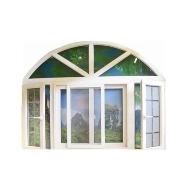 PVC-Fenster aus China Fabrik Weiße Farbe Klarglas PVC Bay Flügel und Markise Fenster