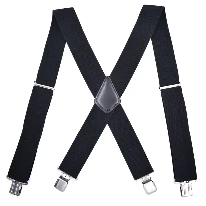 5cm/2 Inch Wide X Back 4 Strong Clips Adjustable Elastic Trouser Braces  Straps Heavy Duty Big Size Work Suspenders For Men - Buy 5cm/2 Inch Wide X  Back 4 Strong Clips Adjustable