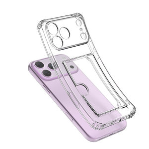 Iphone के लिए लचीले पारदर्शी पारदर्शी स्पष्ट टीपू कार्ड स्लॉट धारक फोन केस 17 प्रो-17 एयर 17 प्रो अधिकतम सुरक्षात्मक सेल फोन कवर - Product Image 4