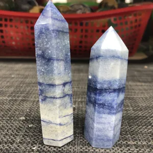 Factory Price Tower Polishing Natural Crystal Crafts Quartz Stone Blue Aventurine Point Gift For Ornament And Fengshui