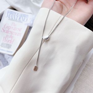 Collar con borlas de plata de ley S925, colgante de luna, cadena para clavícula, para mujer, estilo INS, regalo - Product Image 3