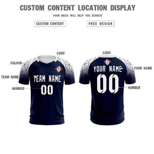 Ensembles d'entraînement de football classiques bleu marine personnalisés pour adultes/enfants - Product Image 4