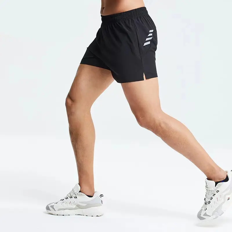 Benutzer definierte Herren 5 Zoll leichte schnell trocknende Workout Sweat Shorts Marathon Polyester Casual Fitness Laufs horts mit Taschen